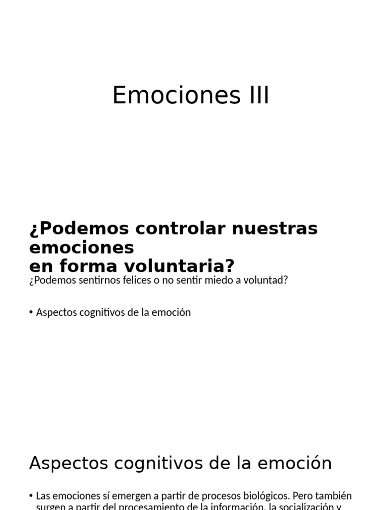 Control y comprensión de emociones | PDF | Las emociones | Temor