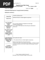 Download Lesson Plan One Variables and Expressions by HopeLauren02 SN86823821 doc pdf