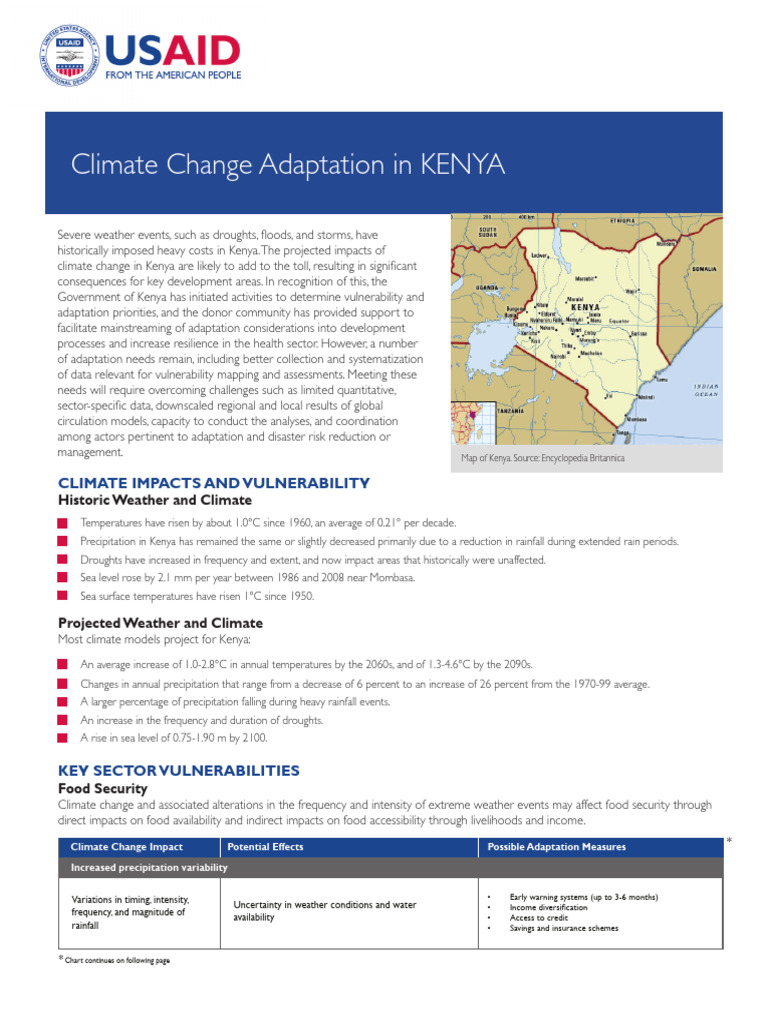 Climate Change Adaptation Strategies in Kenya | PDF | Agriculture ...