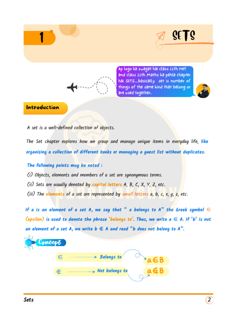 Understanding Sets In Class 11 Maths Pdf Element Mathematics