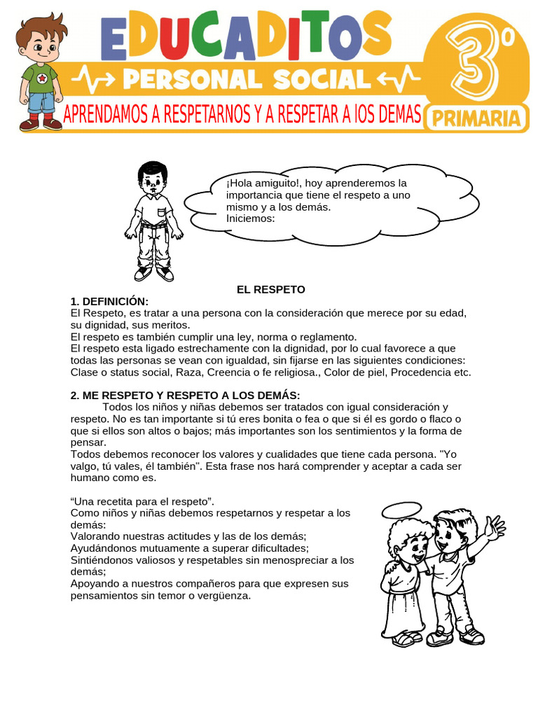Fomentando el Respeto en Primaria | PDF | Aprendizaje | Ciencias del ...