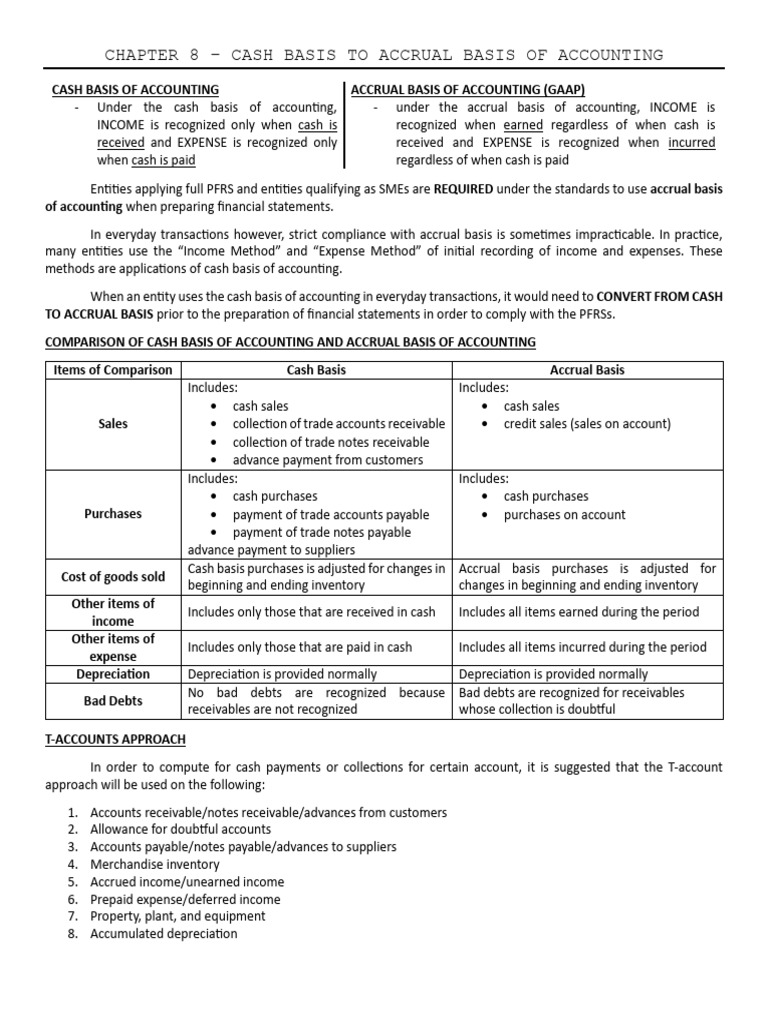 Cash to Accrual Accounting Guide | PDF | Accounting & Bookkeeping ...