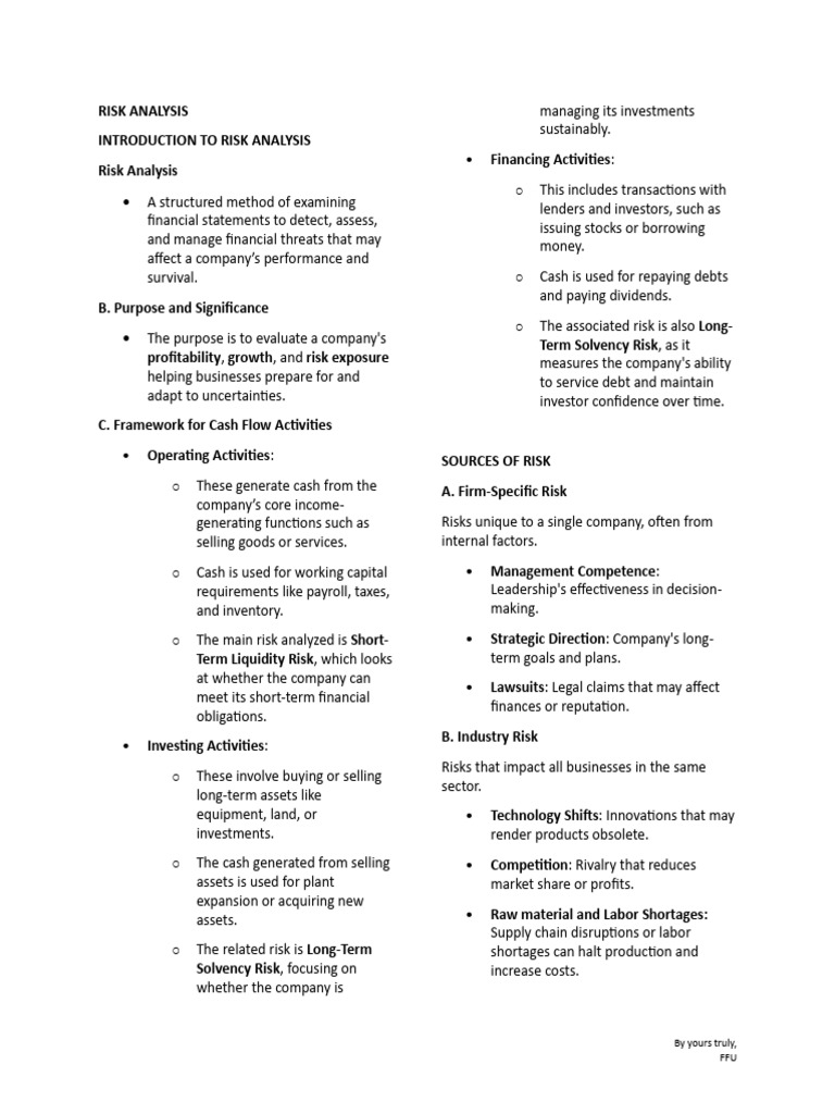 Comprehensive Risk Analysis Framework | PDF | Financial Risk | Debt