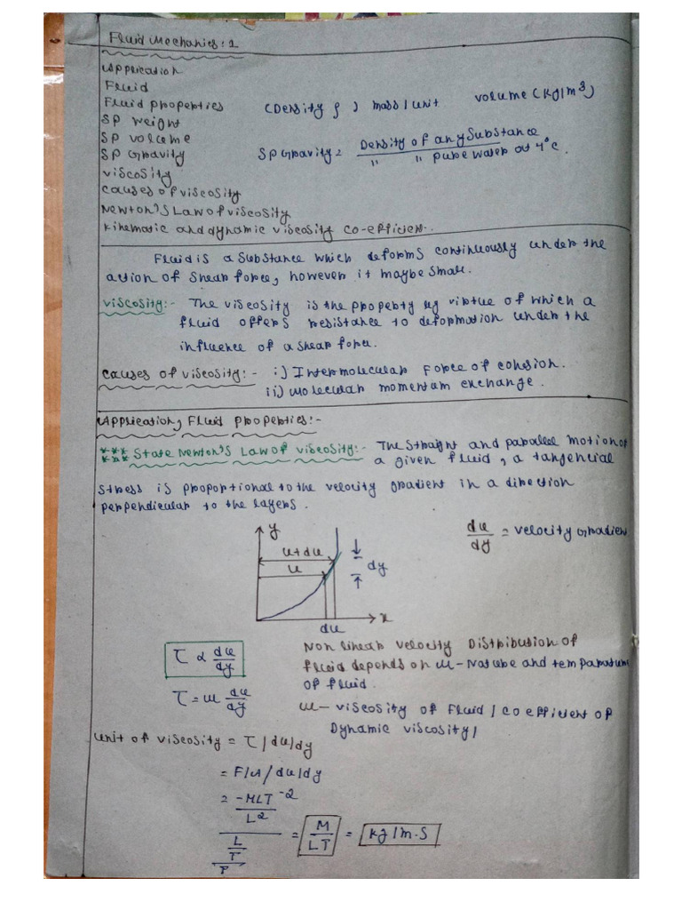 A.M Sir Complete Notes Fluid | PDF