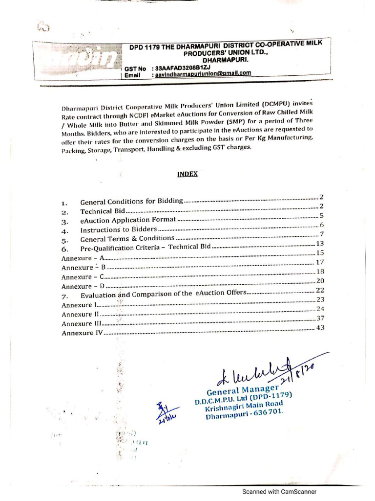 Milk Conversion (Dharmapuri) PDF