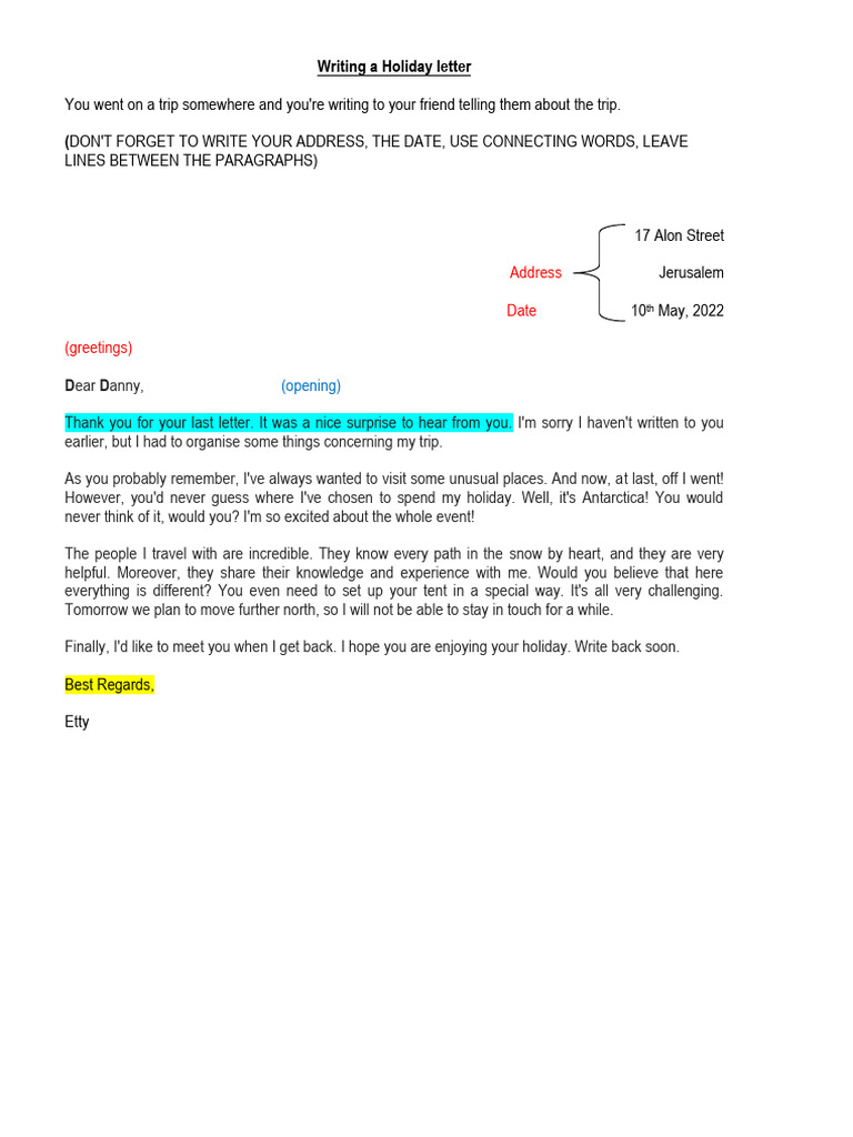 その他 Charming Holiday Letter Writing a Holiday Letter to a Friend | PDF