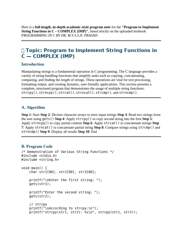 C String Functions: strcpy & strncpy | PDF | String (Computer Science ...