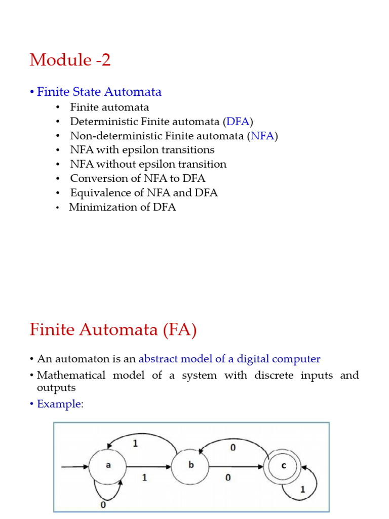 Mod2 1 | PDF | Automata Theory | Formal Methods