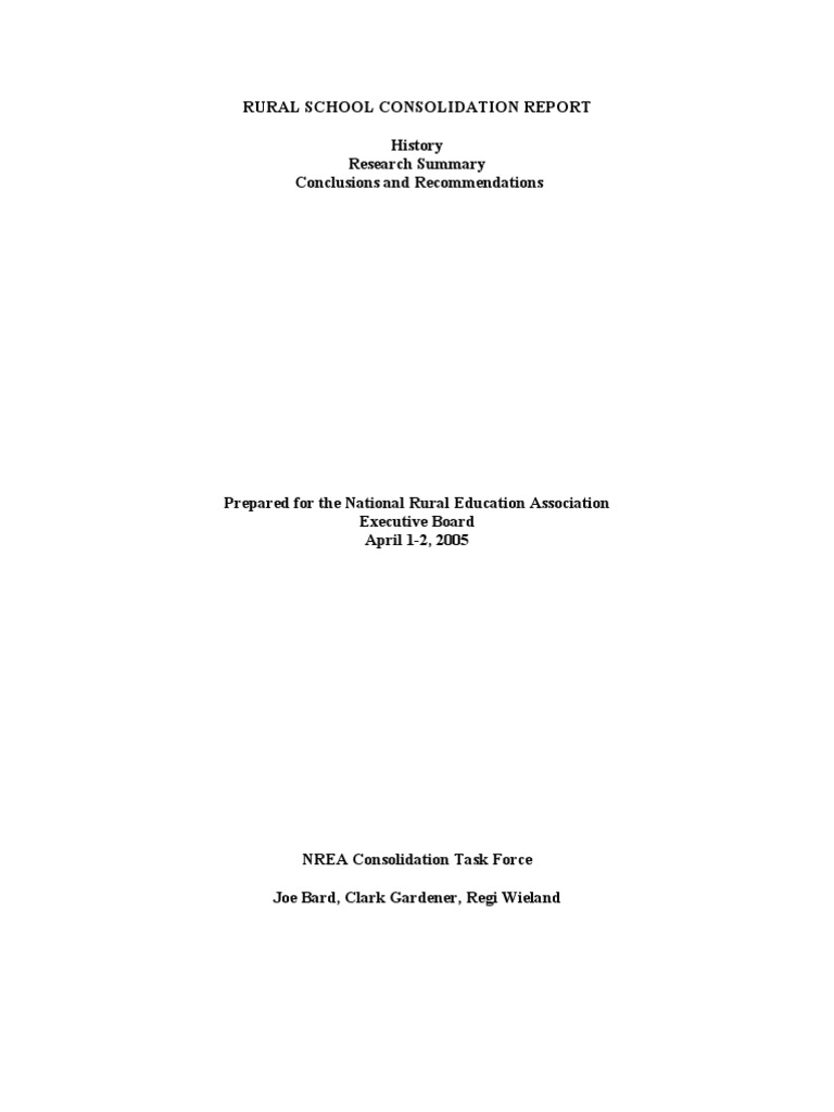 Consolidation Report Pdf Curriculum Mergers And Acquisitions