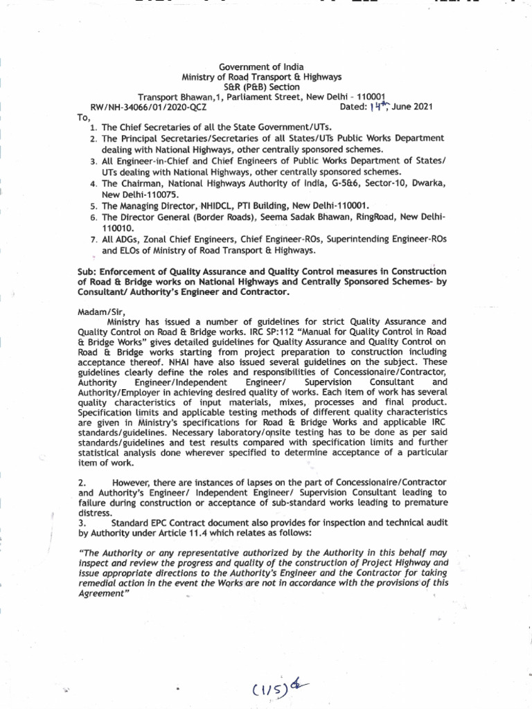 Enforcement of Quality Assurance and Quality Constrol Measures in ...