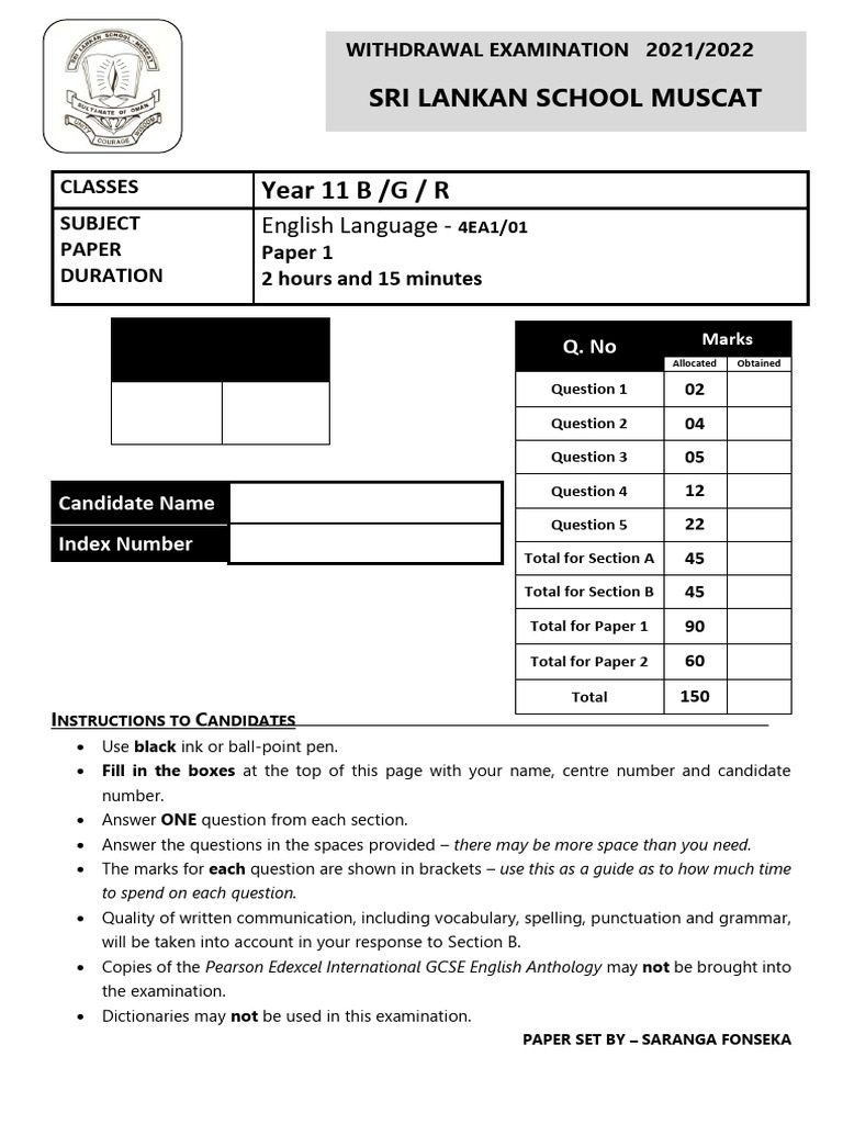 Year 11 English Language Exam Guide | PDF | Polar Bear | Inuit
