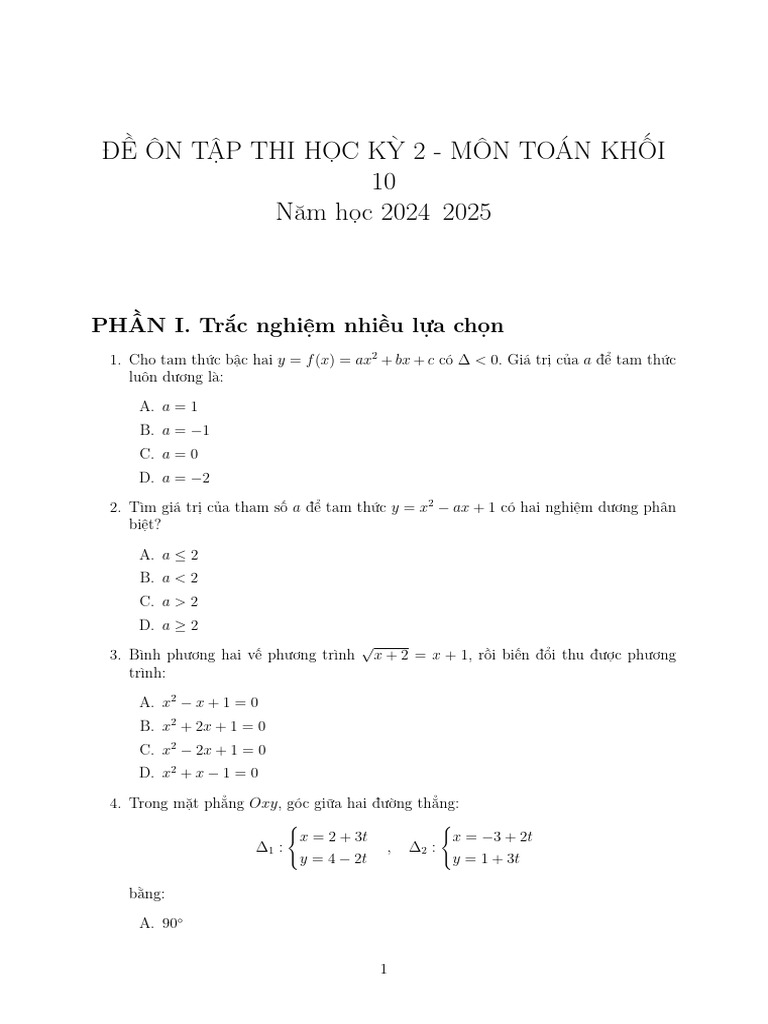 Đề - minh - họa - toán - 10 - 3 | PDF