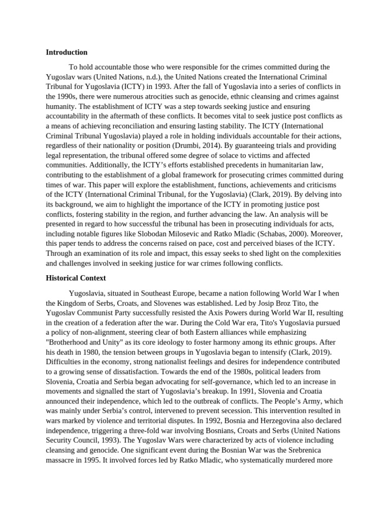 International Criminal Tribunal For Yugoslavia | PDF | International ...