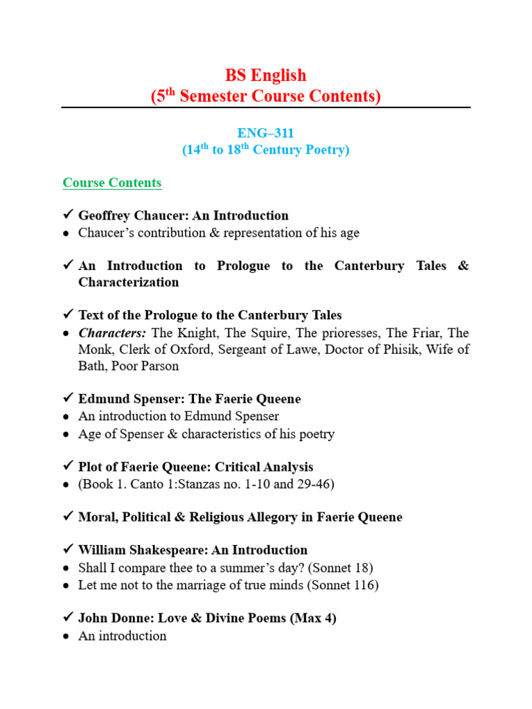 BS English Course Overview and Content | PDF | Multilingualism | Discourse