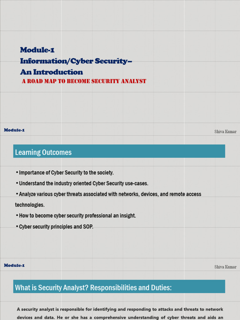 Cyber Security Basics for Analysts | PDF | Security | Computer Security