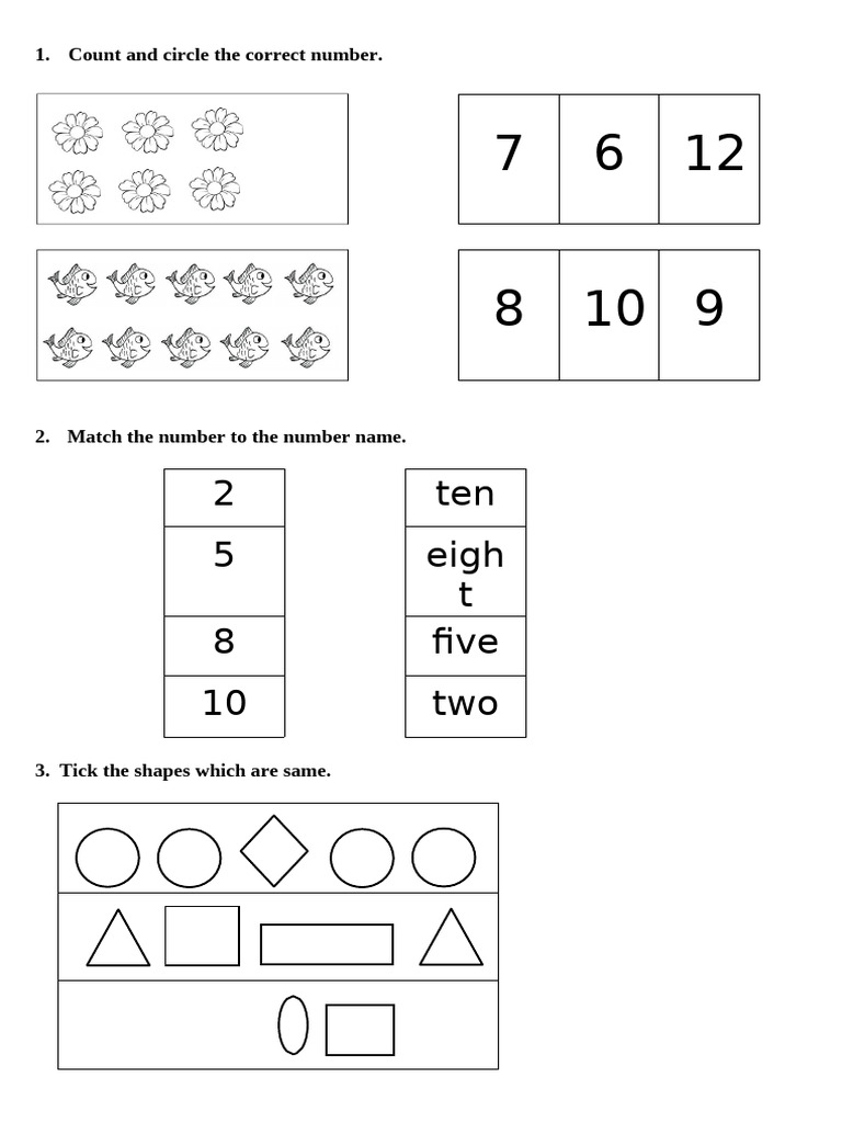 Grade 1 Maths Worksheet Activities | PDF