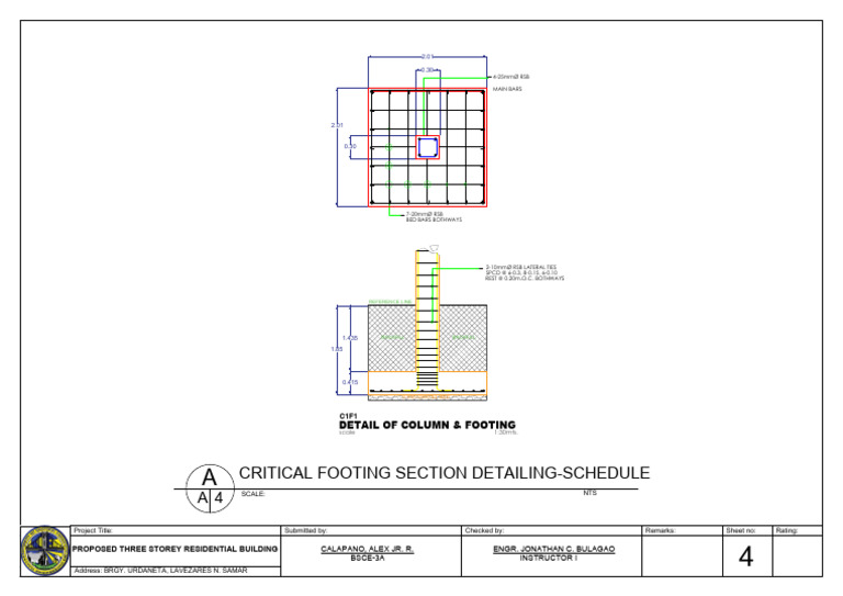 Combined Footing Detail Drawing | PDF