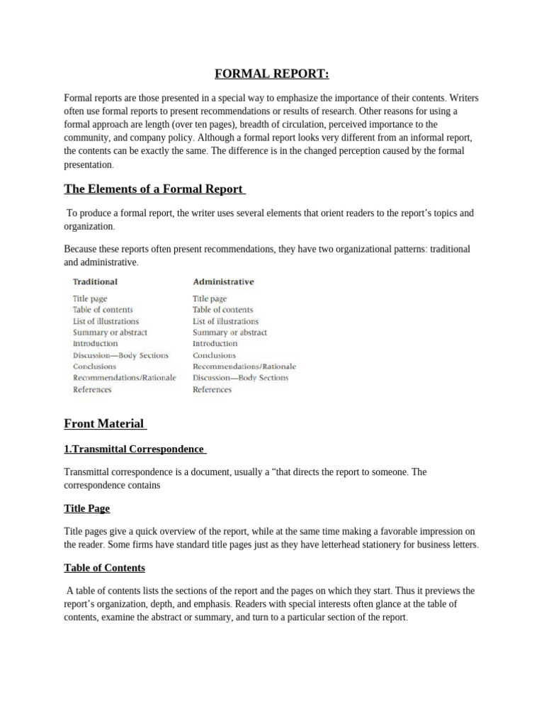 Elements of a Formal Report Guide | PDF | Methodology