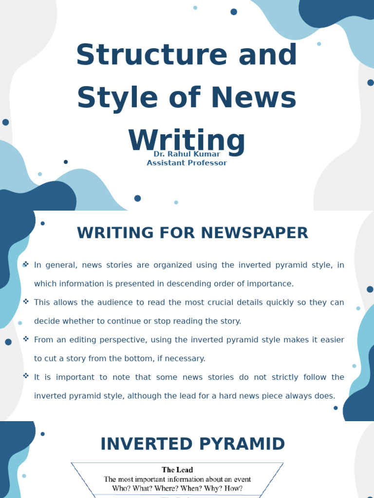 News Writing Structure and Techniques | PDF | Verb | Linguistic Morphology