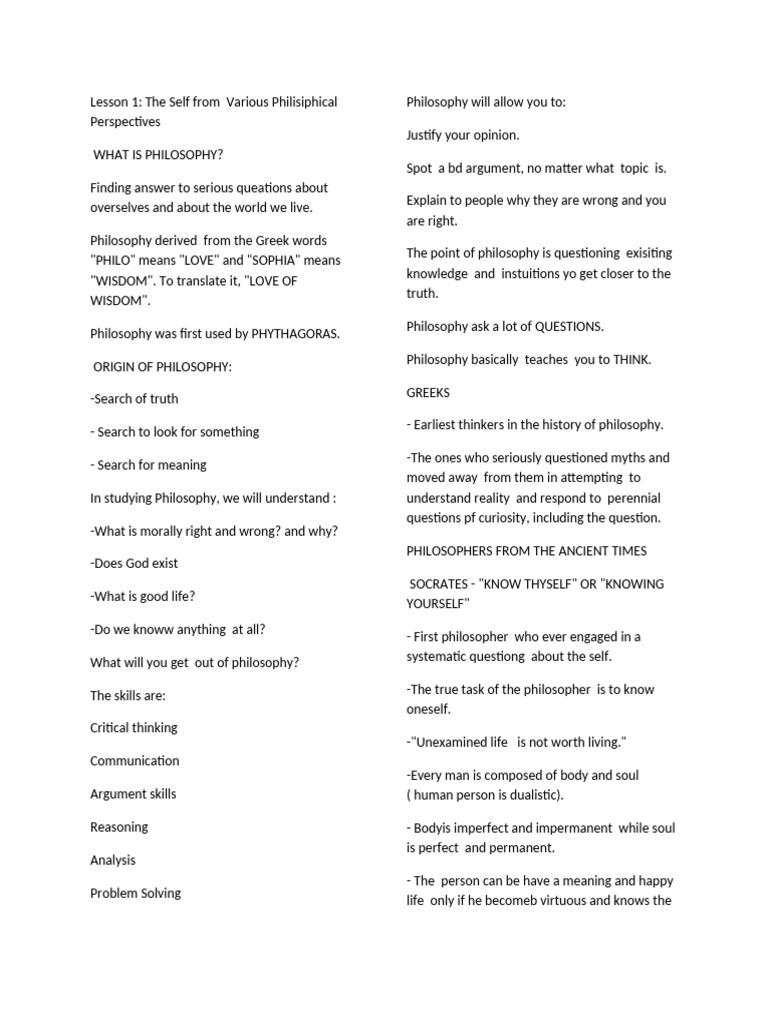 Exploring the Self in Philosophy | PDF | Soul | Philosophy Of Self