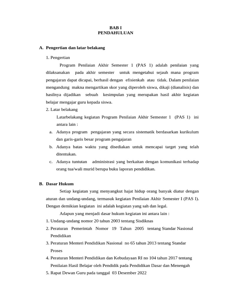 Program PAS I 2022-2023 | PDF