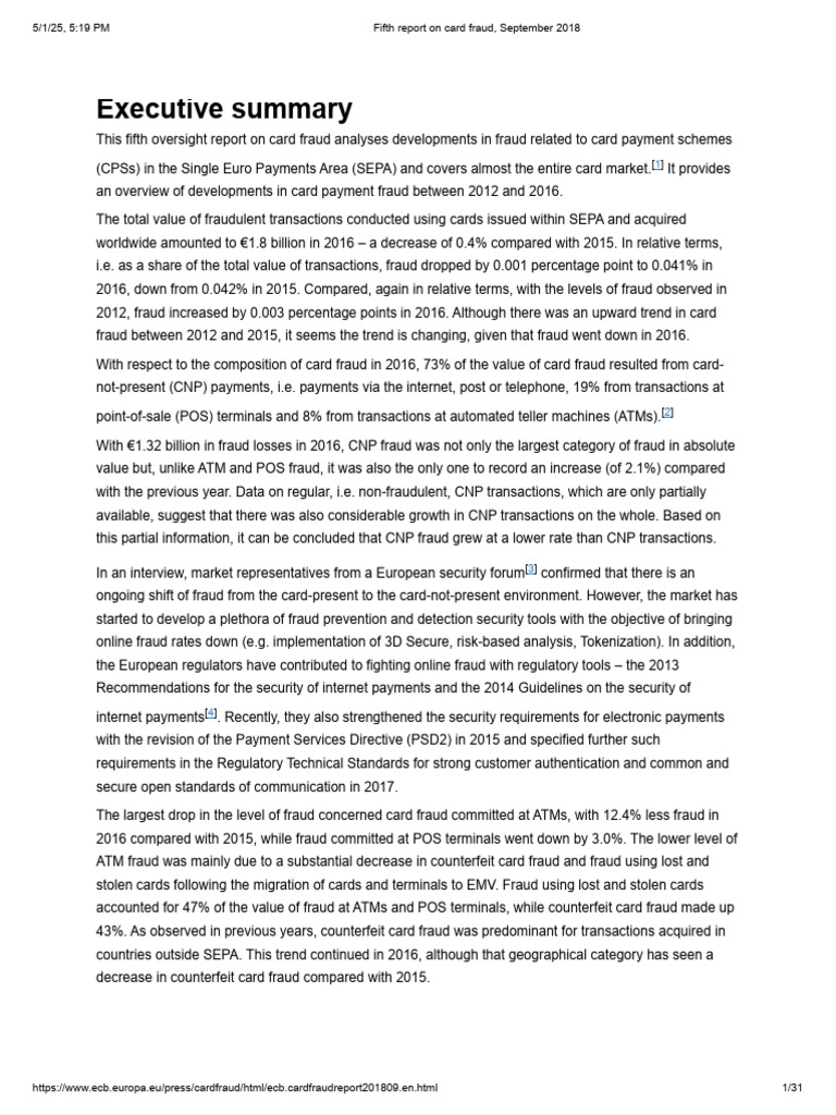 CNP Fraud Trends in SEPA 2016 | PDF | Emv | Credit Card