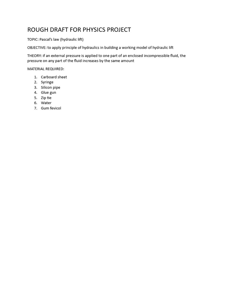 Rough Draft For Physics Project | PDF