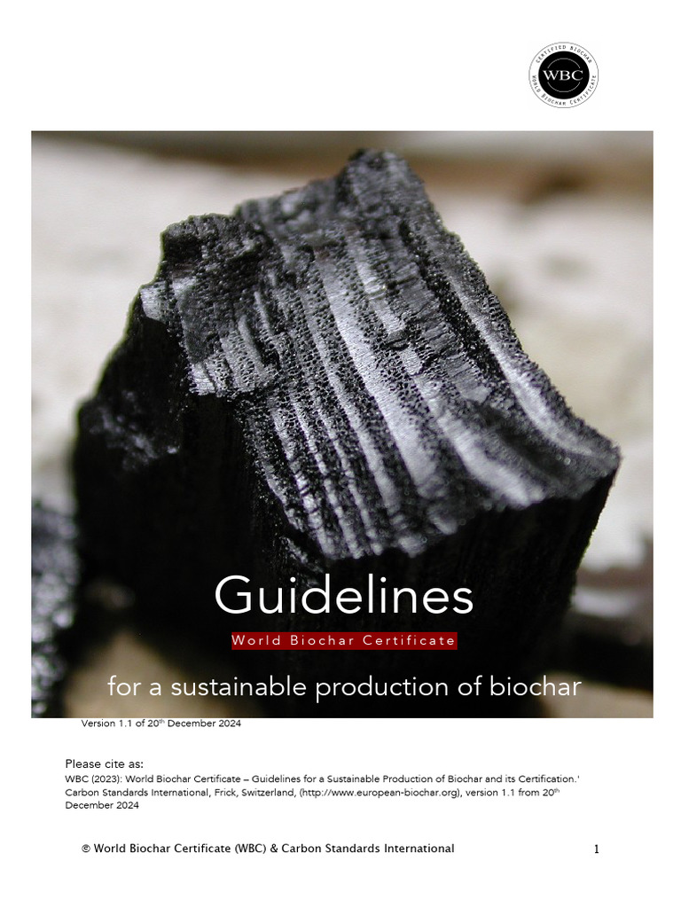 World Biochar Certificate Guidelines 2024 | PDF | Pyrolysis