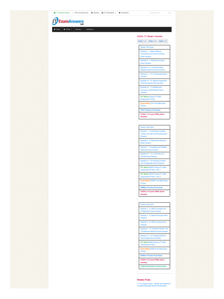 Itexamanswers Net Ccna 1 v7 Modules 11 13 Ip Addressing Exam Answers ...