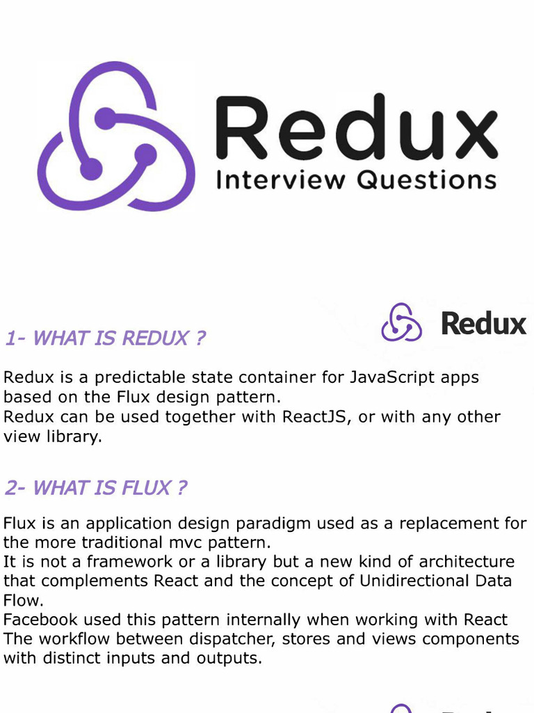 Redux Interview Questions Overview | PDF | Computing | Computer Libraries