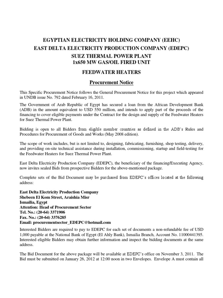 AOIEgyptEDEPC 1 1111 PDF Egypt Procurement