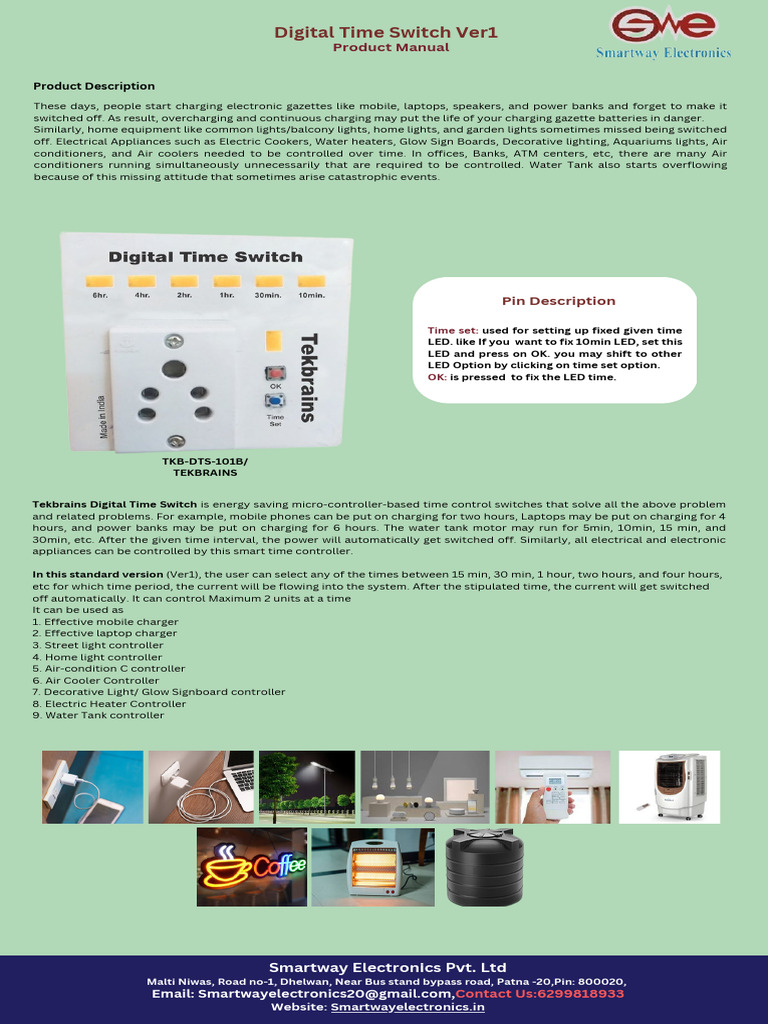 Digital Time Switch Overview Pdf Battery Charger Equipment