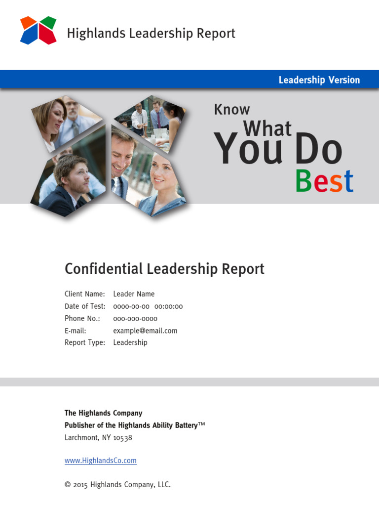 Highlands Leadership Ability Report | PDF | Extraversion And ...
