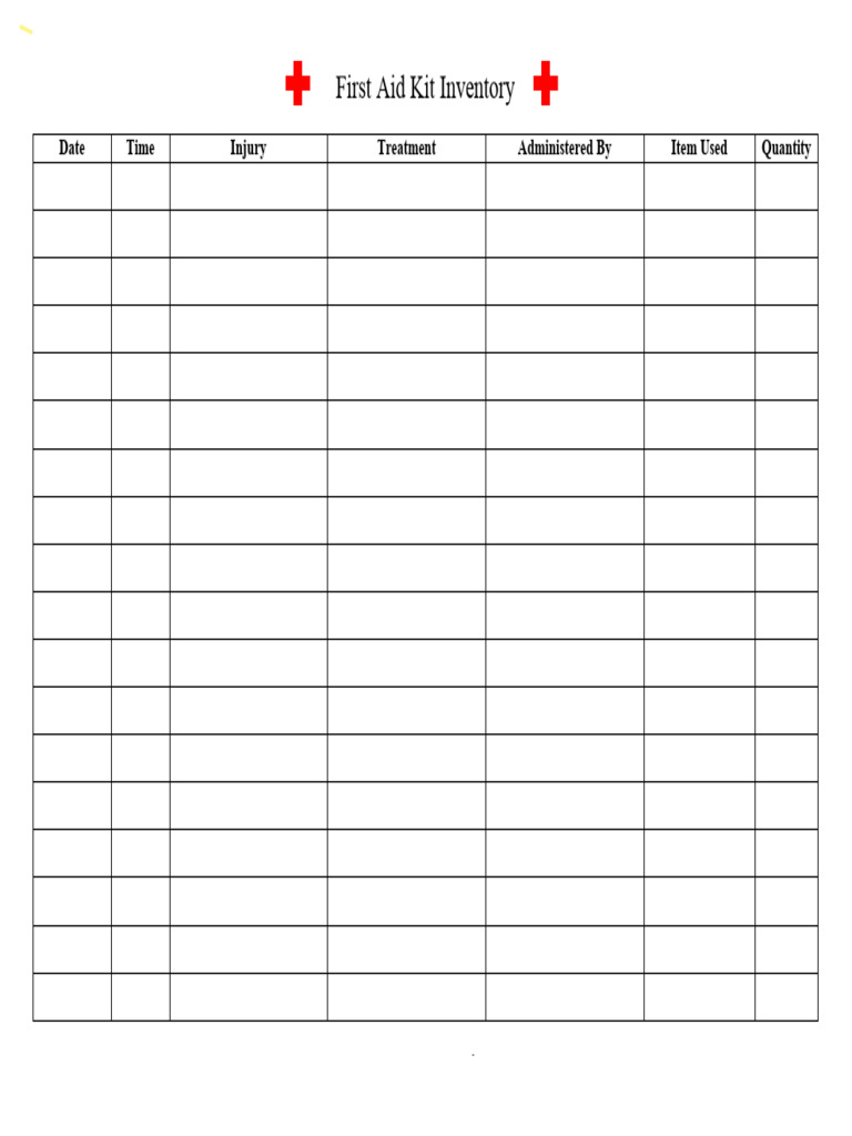 First Aid Kit Inventory Checklist | PDF