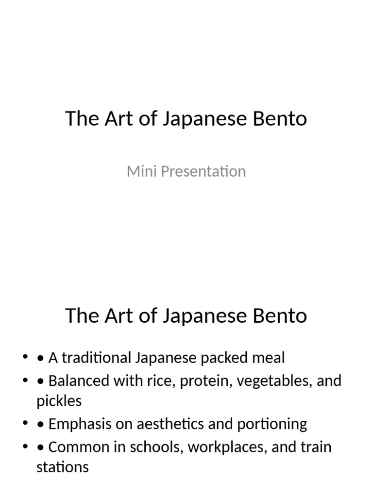 Presentation 15 The Art of Japanese Bento | PDF