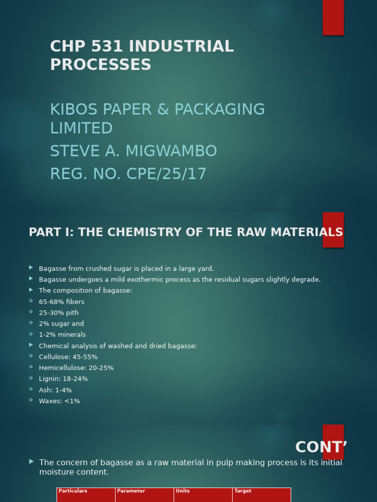 CHP 531 Industrial Processes Slides | PDF | Renewable Fuels | Materials