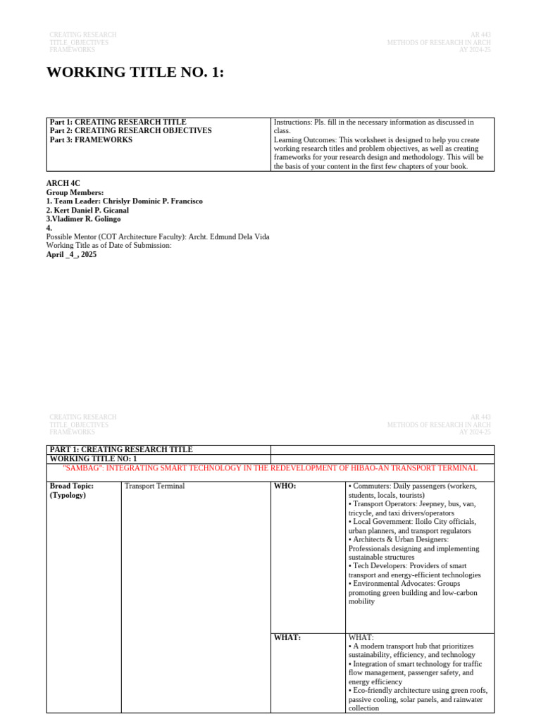 Working Title No. 1 Terminal | PDF | Transport | Qualitative Research