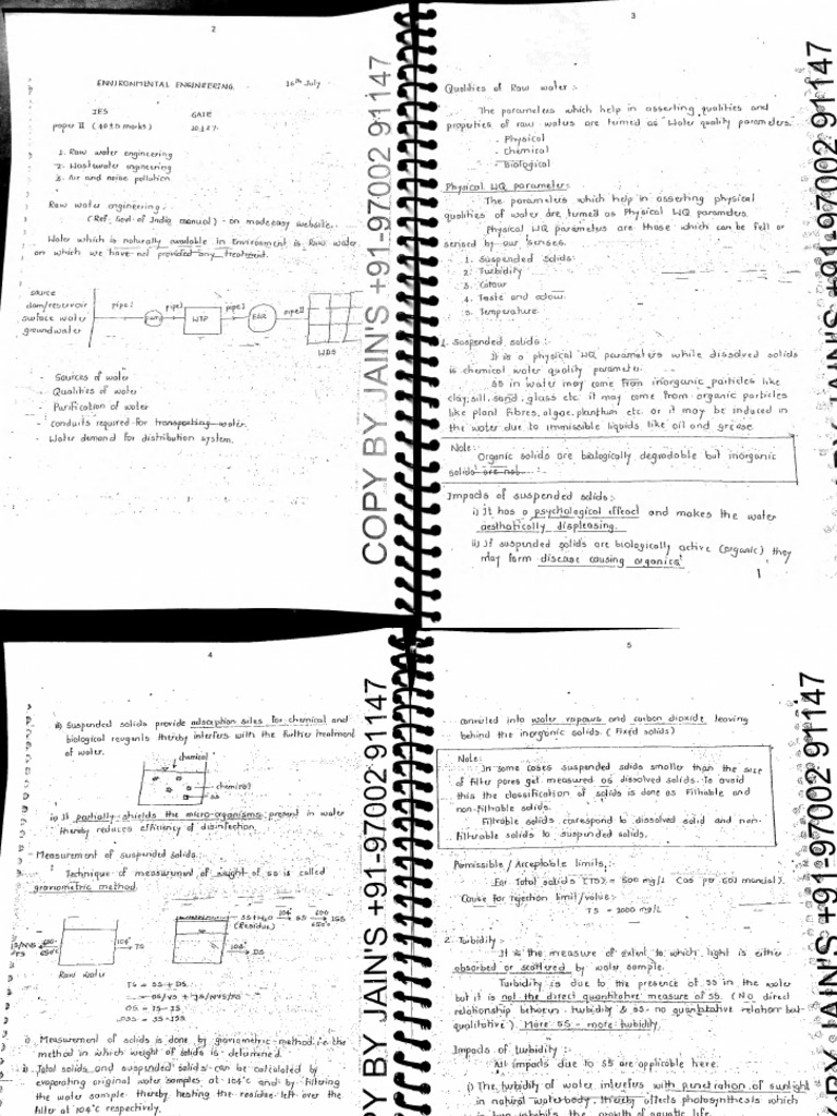 Environmental Engineering Part 1 Made Easy GATE Handwritten Classroom ...
