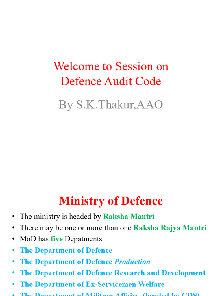 Defence Audit Code Overview 2025 | PDF