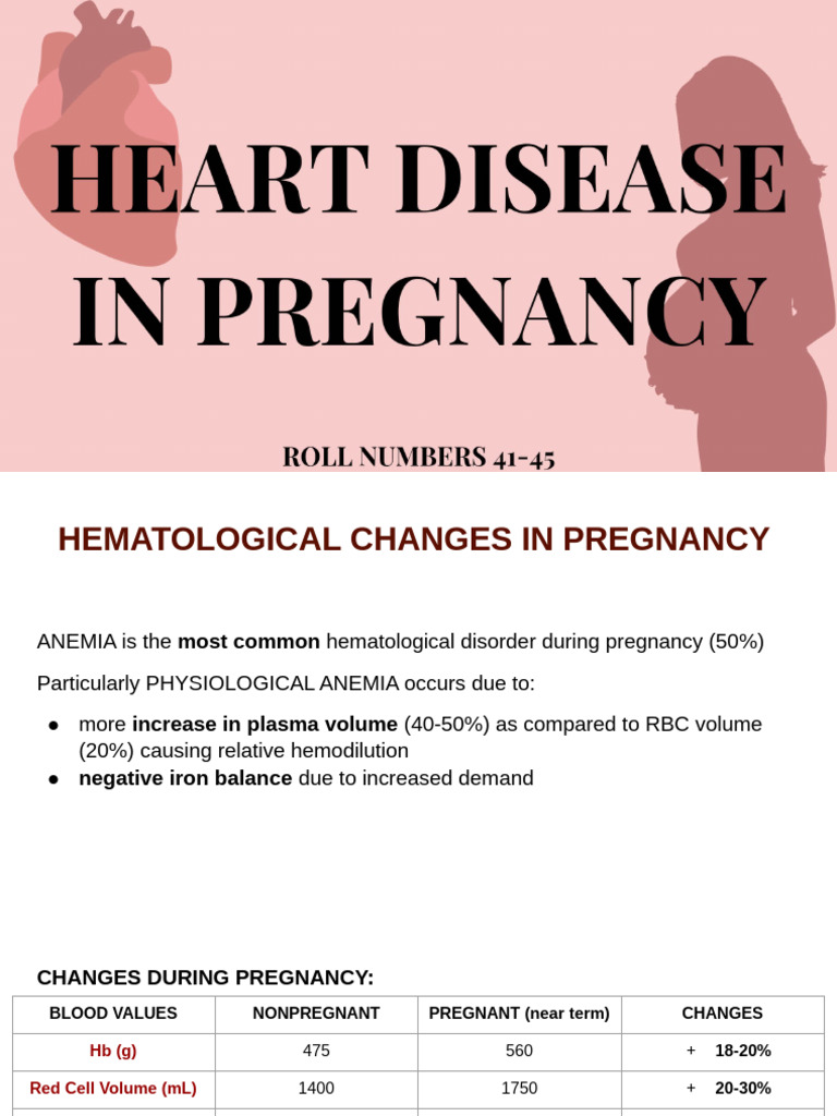 Hematological and Cardiac Changes in Pregnancy | PDF | Congenital Heart ...