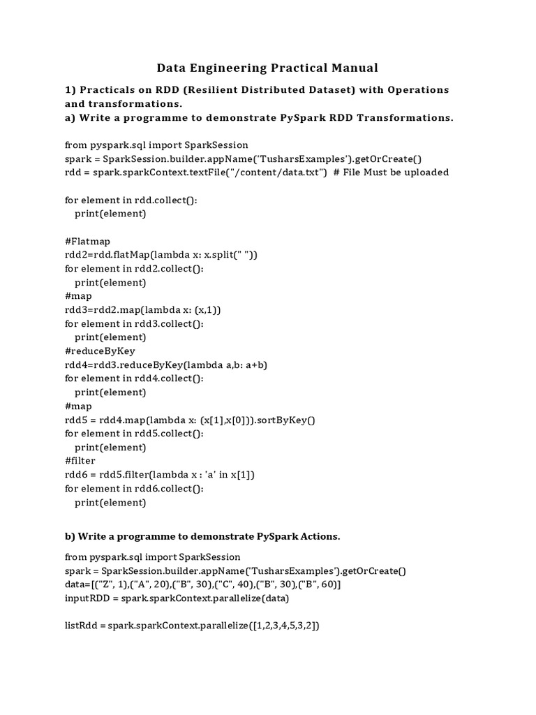 PySpark Data Engineering Practices | PDF | Apache Spark | Information ...