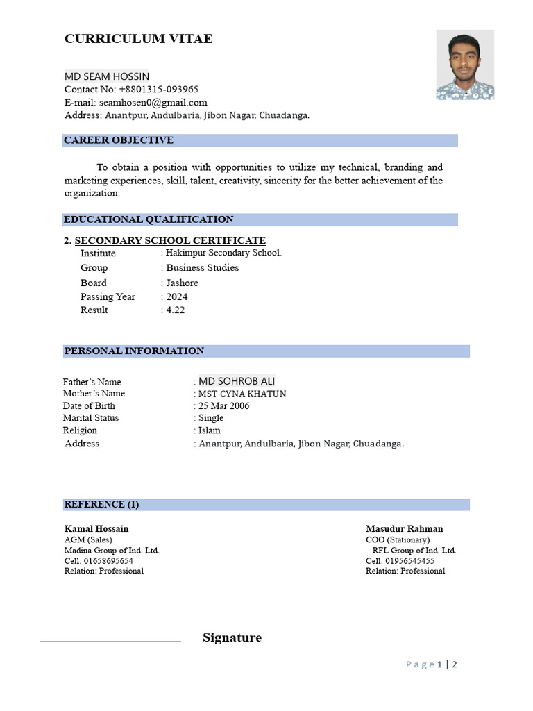 SEAM CV Final | PDF