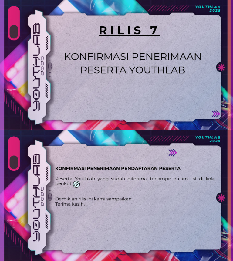 Rilis 7 Youthlab Penerimaan Peserta | PDF