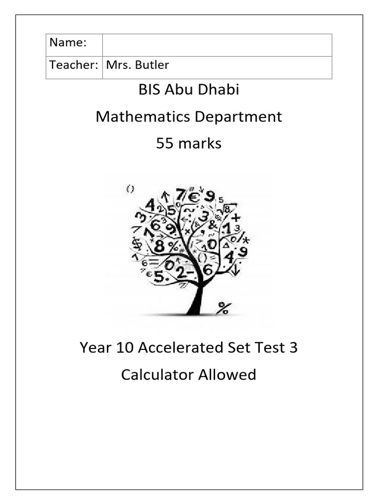 Y10 Accelerated Test 3 Solutions | PDF | Volume | Physical Quantities