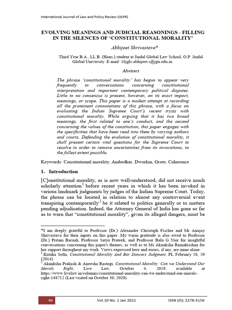 Abhijeet Shrivastava | PDF | Supreme Court Of India | Morality