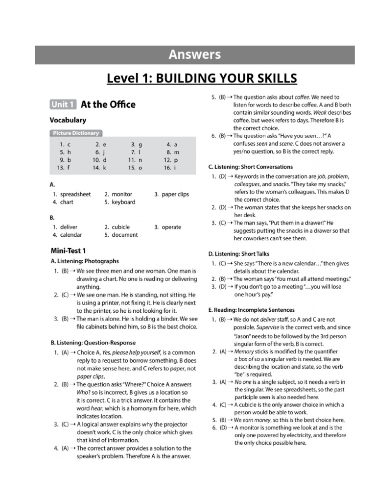 Skill Development Guide: Levels 1 & 2 | PDF
