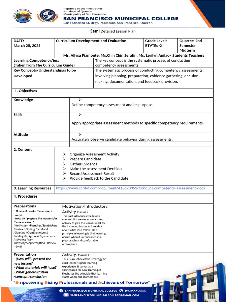 Curriculum Development LP | PDF | Educational Assessment | Learning
