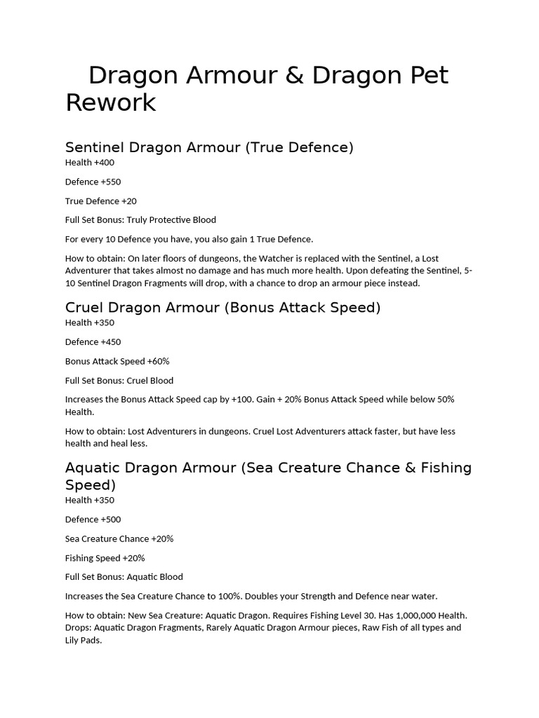 Dragon Armour & Pet Rework Guide | PDF | Role Playing Games | Gaming