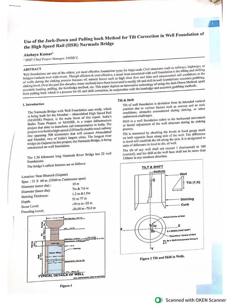 Jack Down and Pulling Method For Tilt Correction in Well Foundation | PDF
