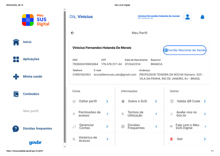 Meu Perfil no SUS Digital | PDF | Informática